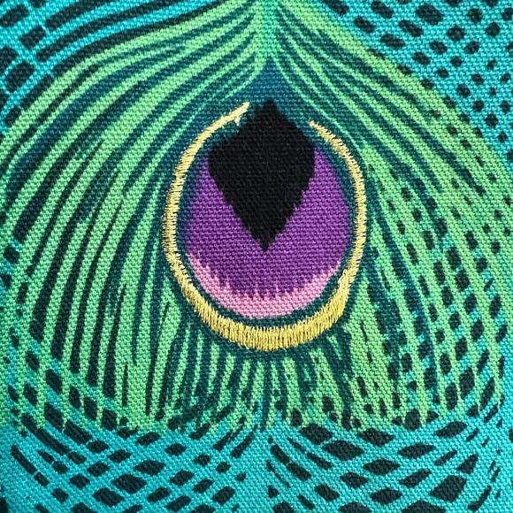 Sevier Skirts Custom Designed  Peacock A-Line Skirt Size 27” Waist Fully Lined - Picture 5 of 9